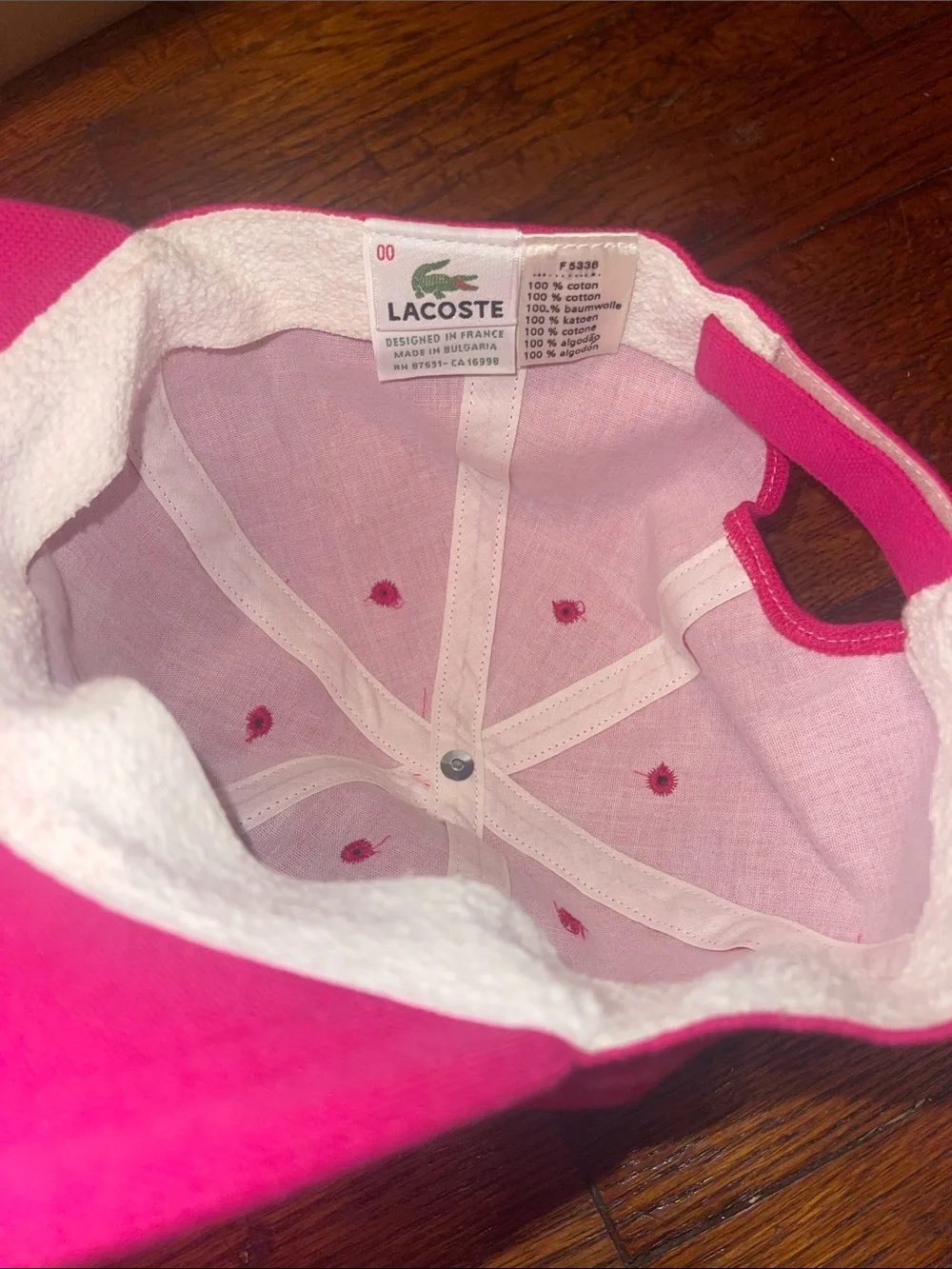 Lacoste Kids Hot Pink Croc Patch Baseball Hat